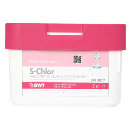 Быстрорастворимые таблетки BWT AQA marin S-CHLOR 20 г (3 кг)